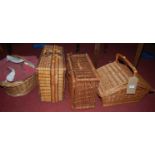 Four various wicker baskets, the largest width 46cm