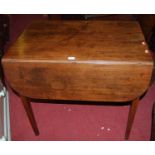 A 19th century mahogany Pembroke table, top measures 40" (flaps up)