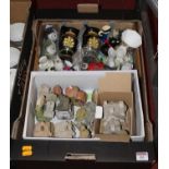 A box of miscellaneous items to include Lilliput Lane cottage ornaments etc.