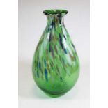 A mid 20th century art glass vase, possibly Ysart or Monart, the flared rim above an ovoid body with