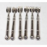 A set of six mid-19th century French silver pastry forks, maker Thomas Hippolyte, Paris 1845-55 (6)