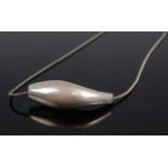 A contemporary silver pendant, on fine meshlink neck chain, 30g