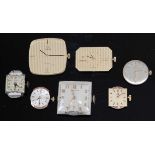 Assorted mechanical lady's and gent's watch dials and movements, to include two gent's Omega