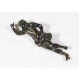 A small white metal figure of St Sebastian, h.11cm