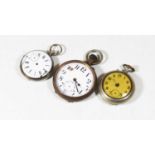 A Brevet nickel cased gents open faced pocket watch and two others (all a/f)