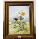 A Boehm hand painted porcelain plaque, "Red Start with Hazel", limited edition No. 45/50, sold