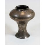 An Edwardian silver presentation vase, having squat circular body to a slender base, with various