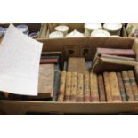 A box of various antiquarian books, to include; Foxe's Acts & Monuments vols I, II, V & VIII etc