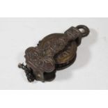 A 19th century French cast metal pulley
