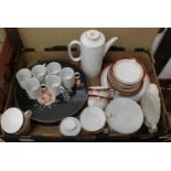 A box of mixed china wares to include; Royal Grafton Majestic pattern teawares, Thomas porcelain