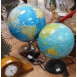 An Italian Rico of Florence table lamp in the form of a globe; together with one other similar