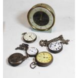 A Victorian silver chronograph pocket watch, together with four others similar, and an early 20th