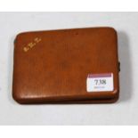 A gent's brown leather wallet, with gilt tooled initials SHT, by Harrod's of London