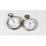 A Bravingtons Renown engine turned silver cased gents open faced pocket watch having keyless