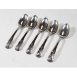 A set of five George IV silver dessert spoons, in the Kings pattern, probably Hester Bateman, London