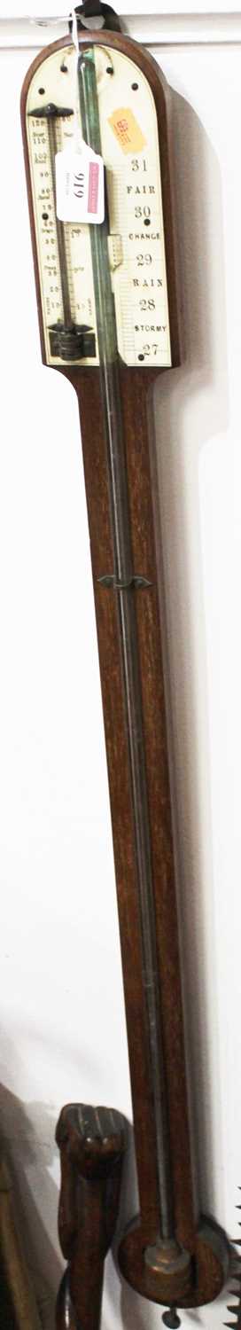 A circa 1900 mahogany stick barometer