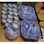 A collection of 17 Copeland Spode Italian pattern coffee cans and saucers; together with a pair of