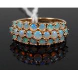 A 9ct gold multi-opal set dress ring, 2.7g, size M/N