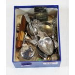 A small collection of miscellaneous items, to include silver plated matchbox sleeves, Art Nouveau