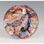 A Japanese late Meiji (1868-1912) period shallow dish, typically decorated in the Imari palette in