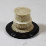 An early 20th century carved ivory bell push