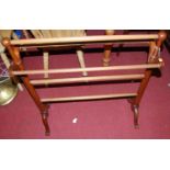 A Victorian mahogany towel rail (each horizontal turned rail replacement), width 75cm