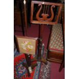 A Victorian rosewood and mahogany pedestal music stand; together with a Victorian rosewood and