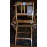 A slatted beech folding dolls chair