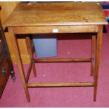 A 1930s oak rectangular side table, width 66cmCondition report: Height 78cm. Depth 38.5cm