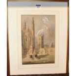 A. Slocombe - Cathedral Square, watercolour, signed lower right, 29 x 19.5cm