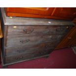 A George III faded mahogany chest of four long drawers, width 104.5cm