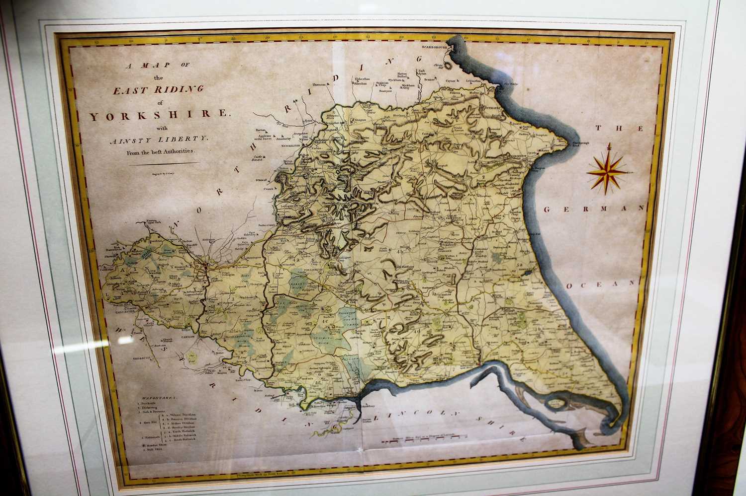 J. Cary - A map of the East Riding of Yorkshire with Ainsty Liberty, later hand-coloured