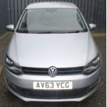 A Volkswagen Polo 1.4, Match edition, registration AV63 YCG, five-door hatchback, in silver, 18,