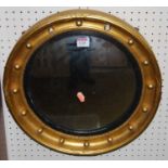 A Regency style gilt framed circular convex wall mirror, dia. 42cm