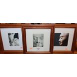 A set of five reproduction photographic prints, in hardwood frames