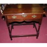 A 19th century provincial oak single drawer side table, width 81cmCondition report: Horizontal split