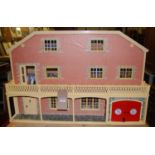 A Lundby Stockholm three storey dolls house with Lundby furniture and furnishings