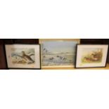 T.W. Tait - Ducks in flight in winter, watercolour, signed lower right, 32 x 44cm; together with a