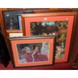 Assorted reproduction prints, to include Pre-Raphaelite examples