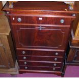 A reproduction mahogany Empire style secretaire d'abattant, width 82.5cm