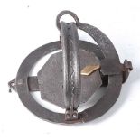 * An early 20th century Sidebotham's steel pole trap, having 5 1/2" domed jaws.Condition report: