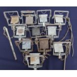 * A collection of eleven Mk IV Fenn traps, four with stainless steel tongue/till (11)Condition