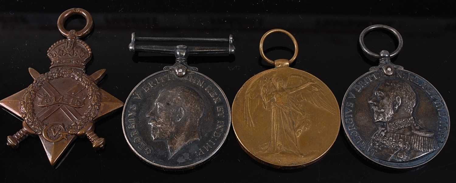 A WW I Naval group of four medals to include 1914-15 Star, naming 235531, B.J. LEE, L.S., R.N.,