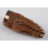 * An early 20th century taxidermy Otter (Lutra lutra) pad brooch, the silver mount engraved E.C.O.H.