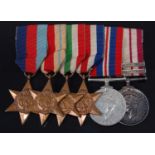 A Naval group of six medals to include 1939-1945 Star, Africa Star, Italy Star, France and Germany