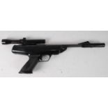 * A B.S.A. Scorpion .22 air pistol, serial no. R 851675, with B.S.A. 1.5 x 15 scope, , 52cm.