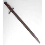 A 1913 pattern Remington bayonet, the 43cm fullered blade stamped 12 16 to the ricasso, having two