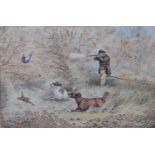 Samuel Henry Alken, (1810-1894), Grouse shooting with hounds, watercolour, signed lower right, 16