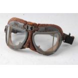 A pair of R.A.F. Mk VIII flying goggles.