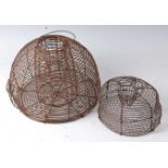 * A wirework domed top entry rat trap, dia. 9", together with a similar mouse trap. (2)Condition